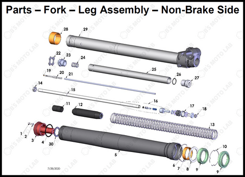Fork – Leg Assembly – Non-Brake Side, 2023 Cobra CX-65