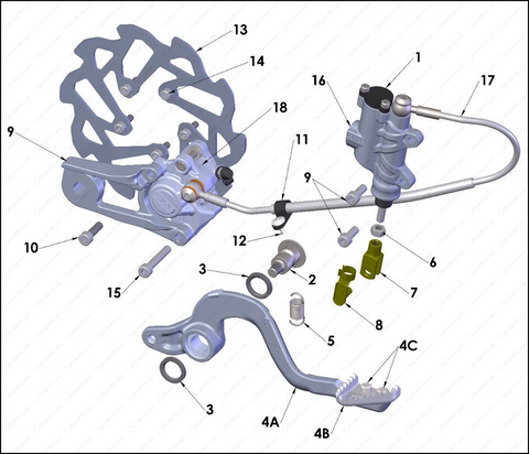 Rear Brake System, 2024 COBRA CX-50-FWE-ANN