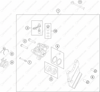 REAR BRAKE CALIPER, 2024 KTM 50-SX