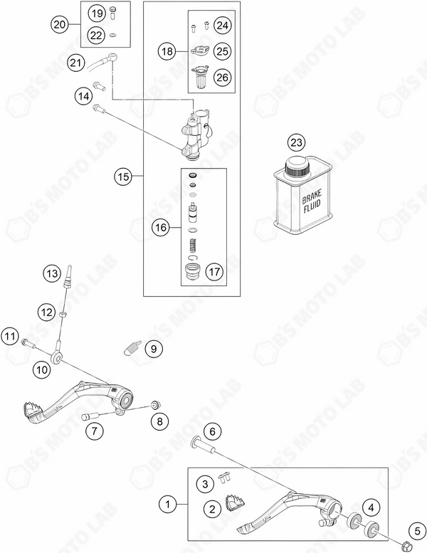 REAR BRAKE CONTROL, 2024 KTM SX-50-F