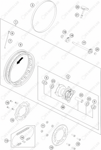 REAR WHEEL, 2024 KTM 50-SX