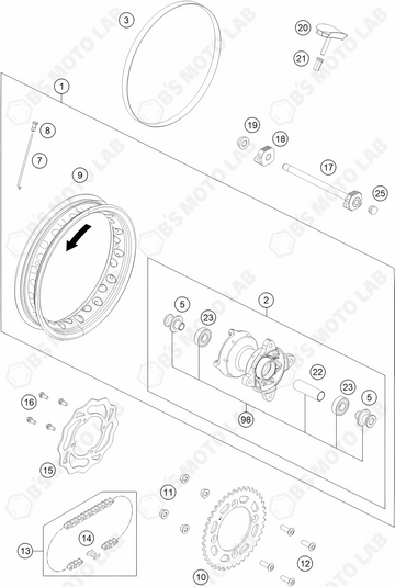 REAR WHEEL, 2024 Husquvarna TC-50