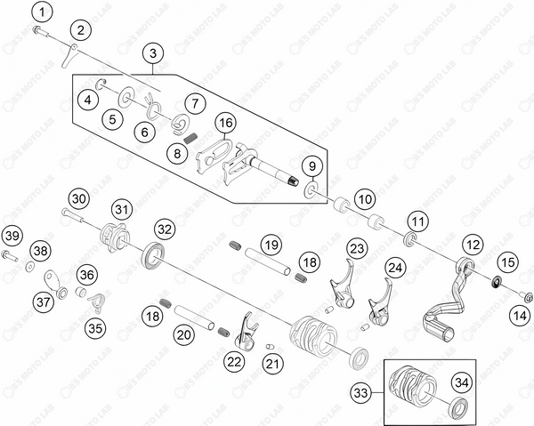 SHIFTING MECHANISM, 2024 KTM 65-SX