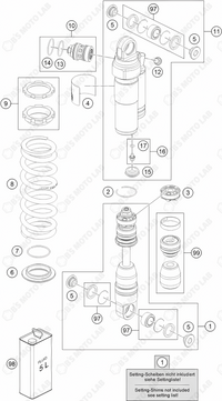 SHOCK ABSORBER DISASSEMBLED, 2024 KTM 65-SX