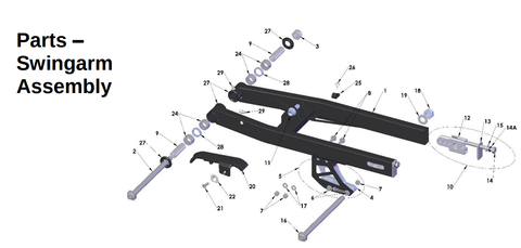 Swingarm Assembly, 2027 COBRA CX50 FWE