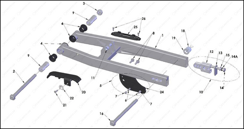 Swingarm Assembly, 2024 COBRA CX-50-FWE-ANN