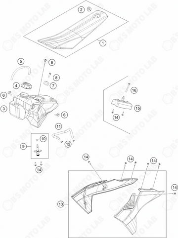 TANK, SEAT, 2024 KTM SX-50-F