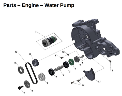 Engine - Water Pump, 2027 COBRA CX50 FWE