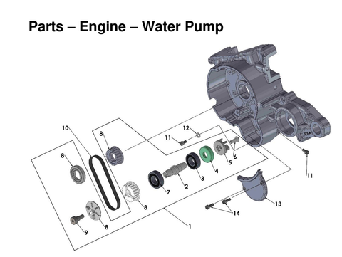 Engine - Water Pump, 2027 COBRA CX50 JR