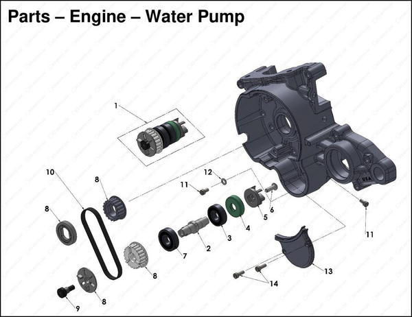 Engine – Water Pump, 2025 COBRA CX-50-FWE