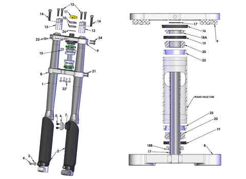 FORKS AND TRIPLE CLAMPS - 2016.5 CX50 FWE