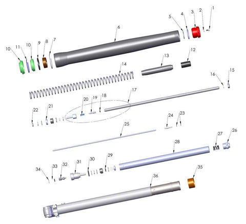 FORKS LEG ASSEMBLY - BRAKE SIDE - 2016.5 CX50 FWE