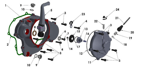 ENGINE - CLUTCH & KICK COVER - 2018 CX65