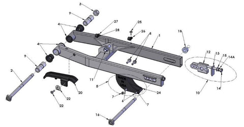 SWINGARM ASSEMBLY - 2019 CX50 FWE
