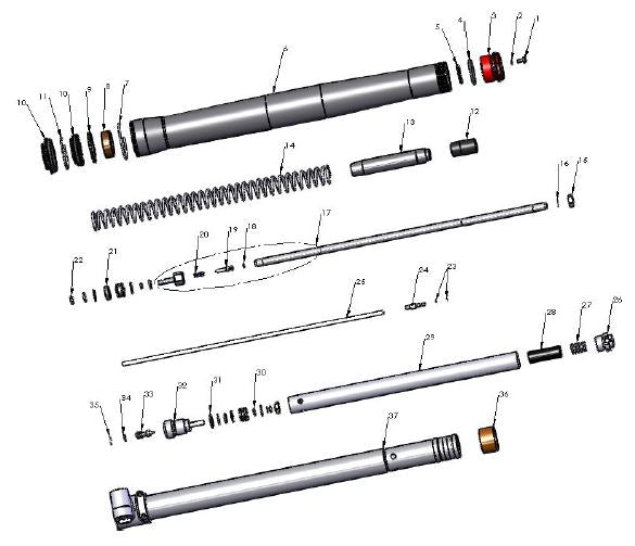 FORKS LEG ASSEMBLY - BRAKE SIDE - 2018 CX50 JR