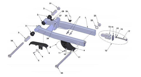 SWINGARM ASSEMBLY - 2019 CX50 JR