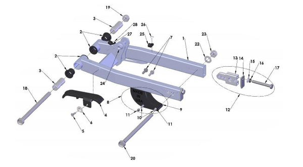 SWINGARM ASSEMBLY - 2018 CX50 JR