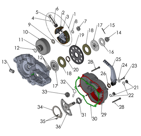 ENGINE - CLUTCH AND KICK LEVER 2023 CX50 JR