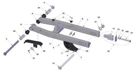 SWINGARM ASSEMBLY - 2017 CX50 FWE