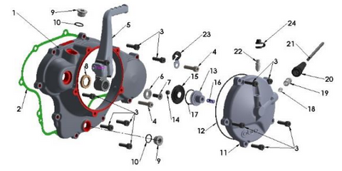 ENGINE - CLUTCH & KICK COVER - 2022 CX65