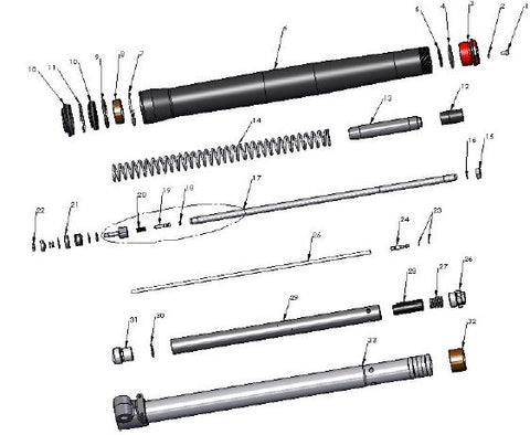 FORKS LEG ASSEMBLY - NON-BRAKE SIDE - 2017 CX50 JR
