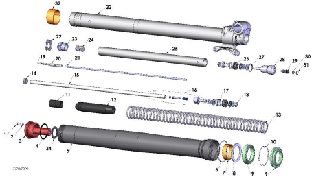 FORKS - LEG ASSEMBLY - BRAKE SIDE - 2021 CX65