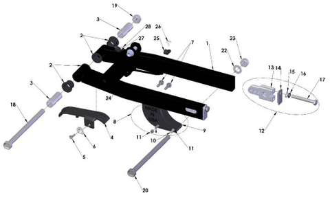 SWINGARM ASSEMBLY - 2022 CX50 P3