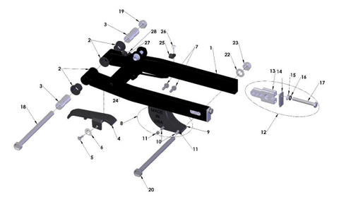 SWINGARM ASSEMBLY - 2023 CX50 JR