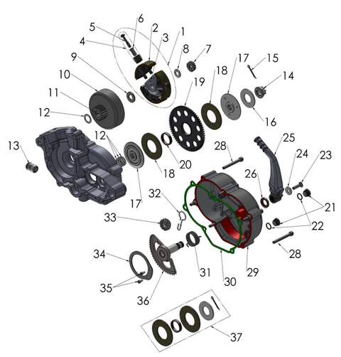 ENGINE - CLUTCH AND KICK LEVER 2023 CX50 FWE