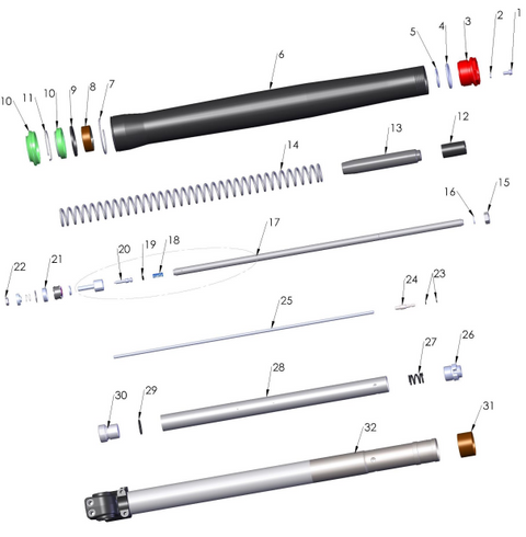 FORKS LEG ASSEMBLY - NON-BRAKE SIDE - 2023 CX50 FWE