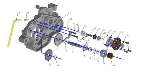 ENGINE - KICK MECHANISM & WATER PUMP - 2022 CX65