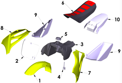 BODYWORK - SEAT - TANK 2018 CX50 FWE