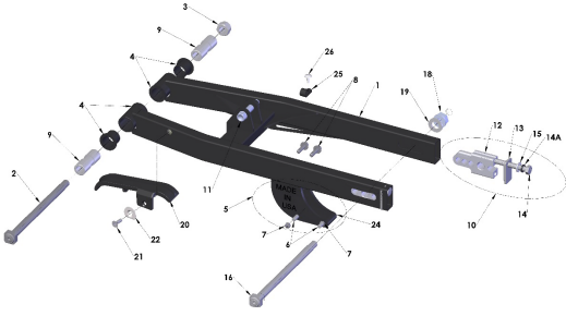 SWINGARM ASSEMBLY - 2021 CX50 SR